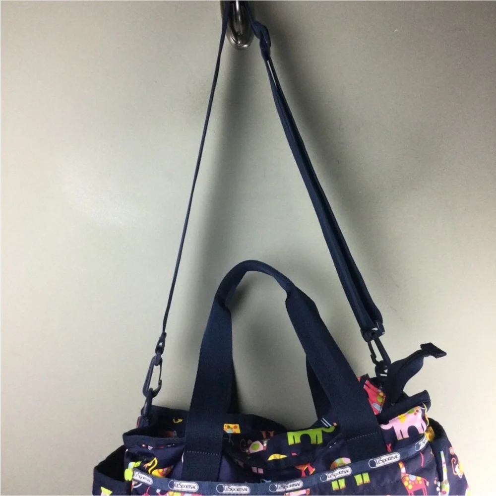 LeSportSac Ryan Zoo Cute Animal Print Neutral Baby Tote Diaper Bag